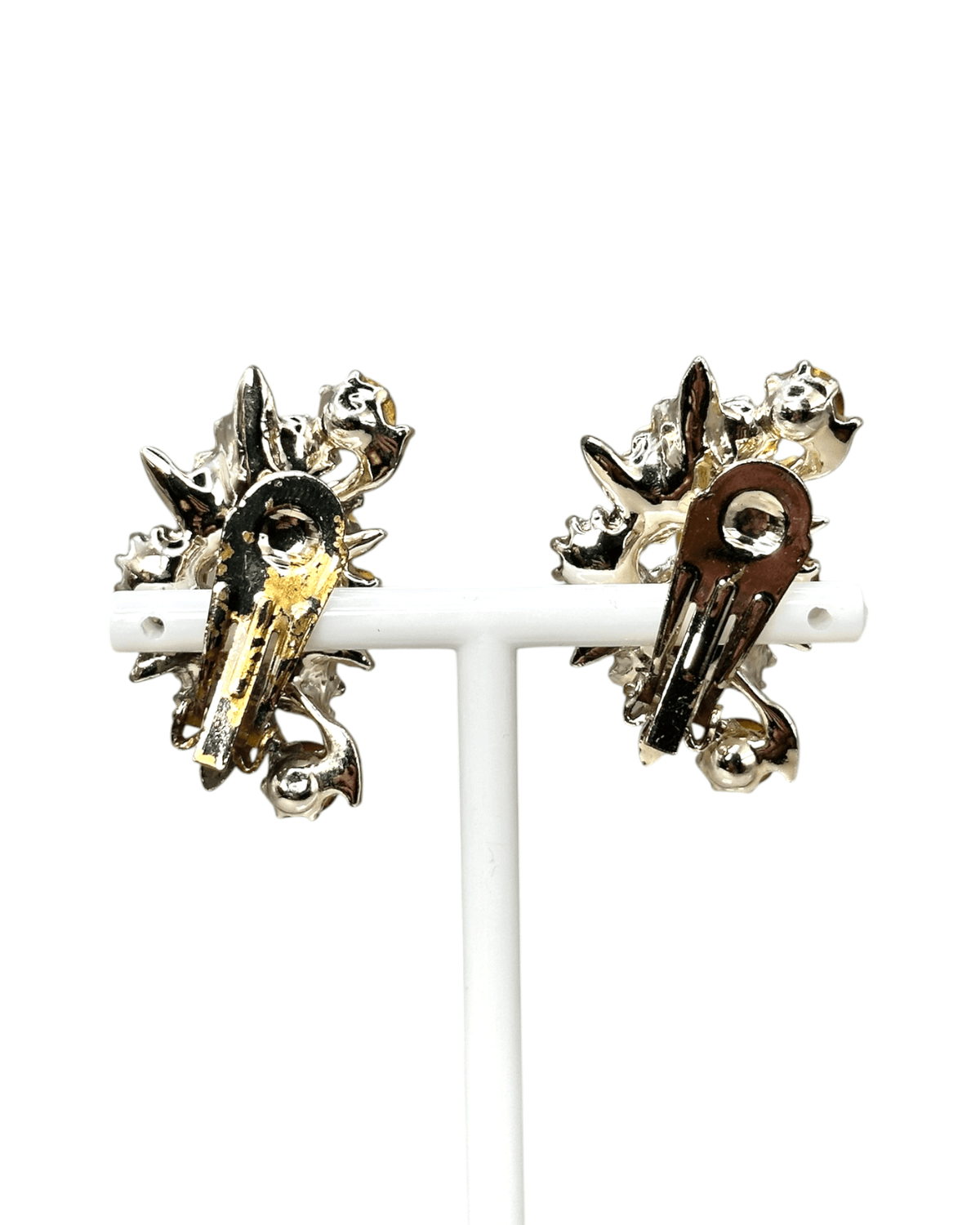 Vintage Yellow Daisy Enamel & Rhinestone Clip-On Earrings Earrings - GlamGram NYC